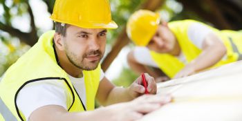 Craftsmen building a Passive House